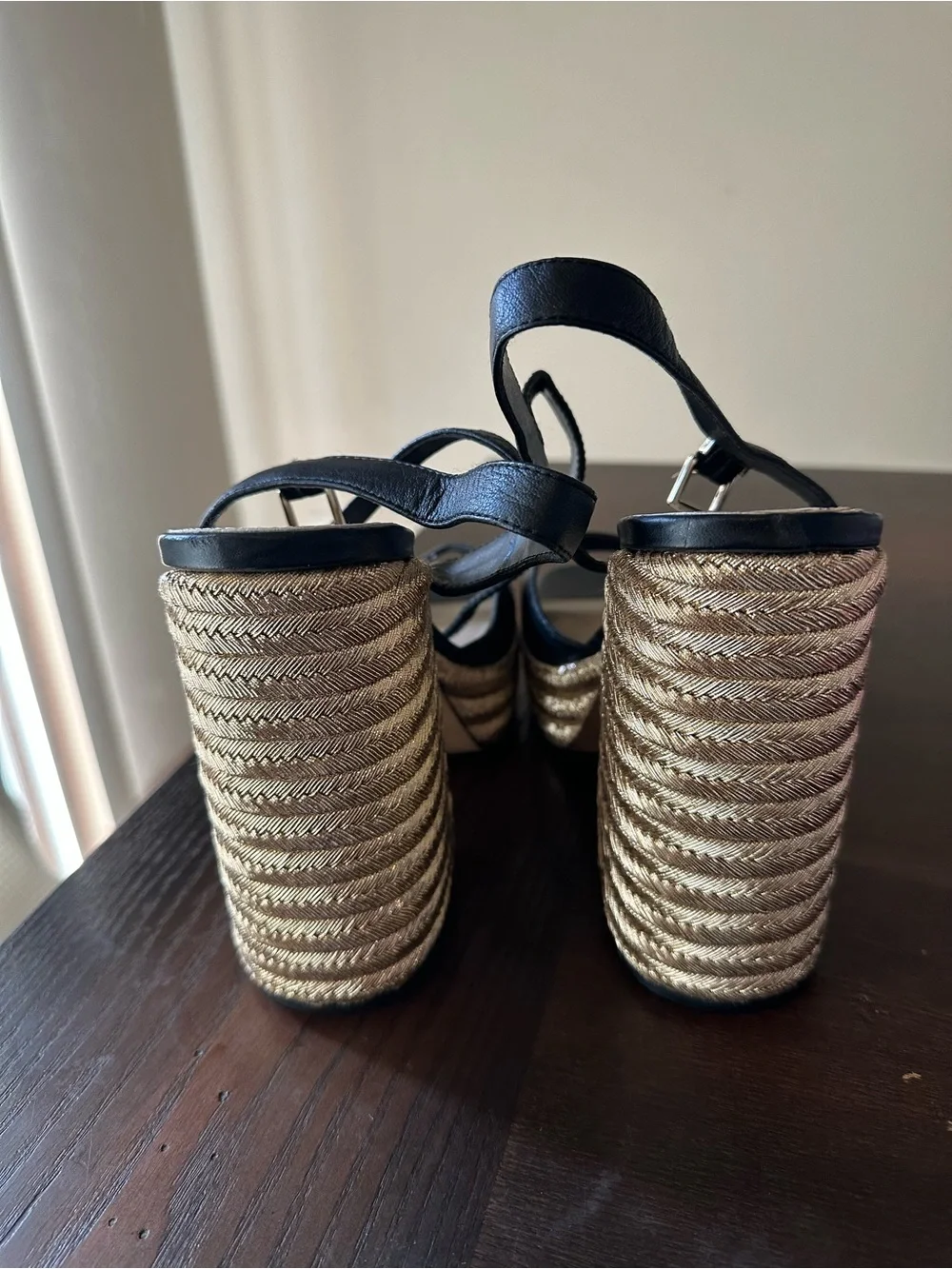 Kenneth‎ Cole Black Platform Espadrille Sandals